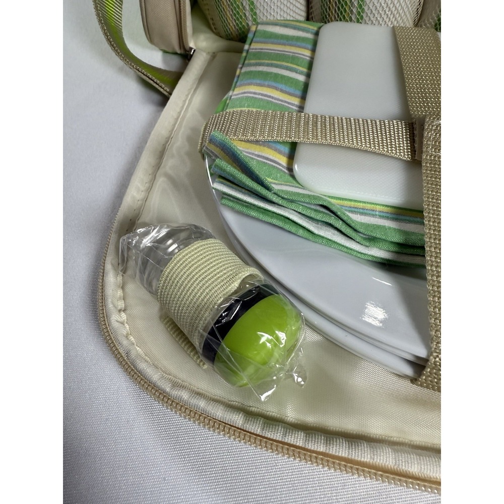 Picnic Bag Pack 4 Person‎ IBM company Hamper Cooler Mugs Plates Cutlery Travel - Picture 9 of 16